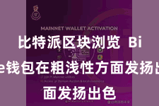 比特派区块浏览  Bitpie钱包在粗浅性方面发扬出色
