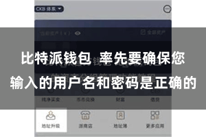 比特派钱包  率先要确保您输入的用户名和密码是正确的